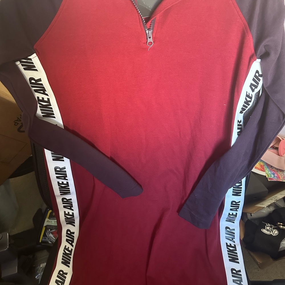 Nike Air Red and Black Long Sleeve Dress